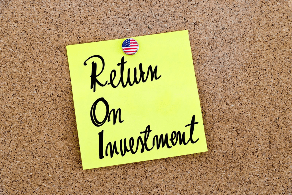 Return on investment on sticky note